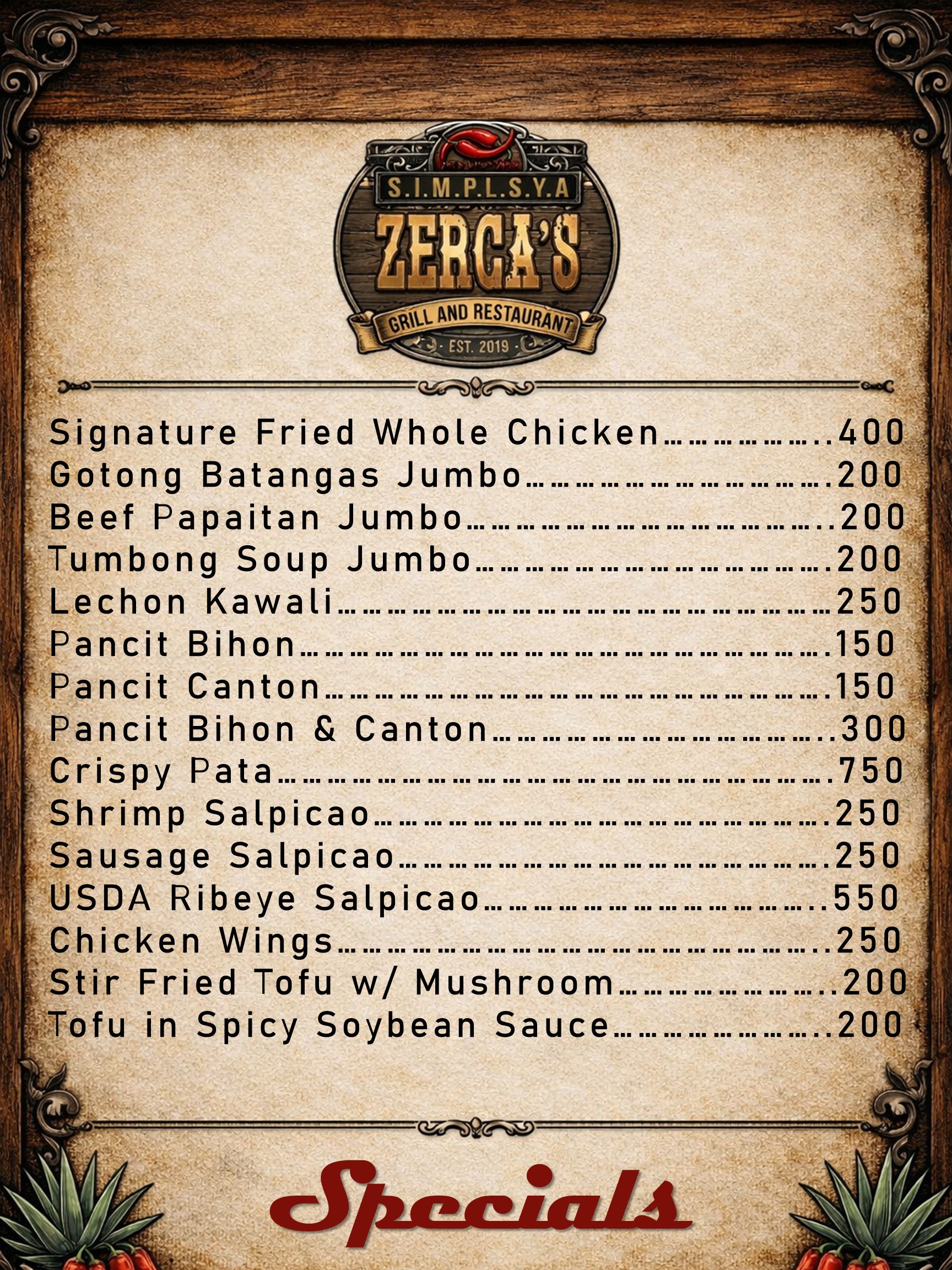 Restaurant menu photo 2